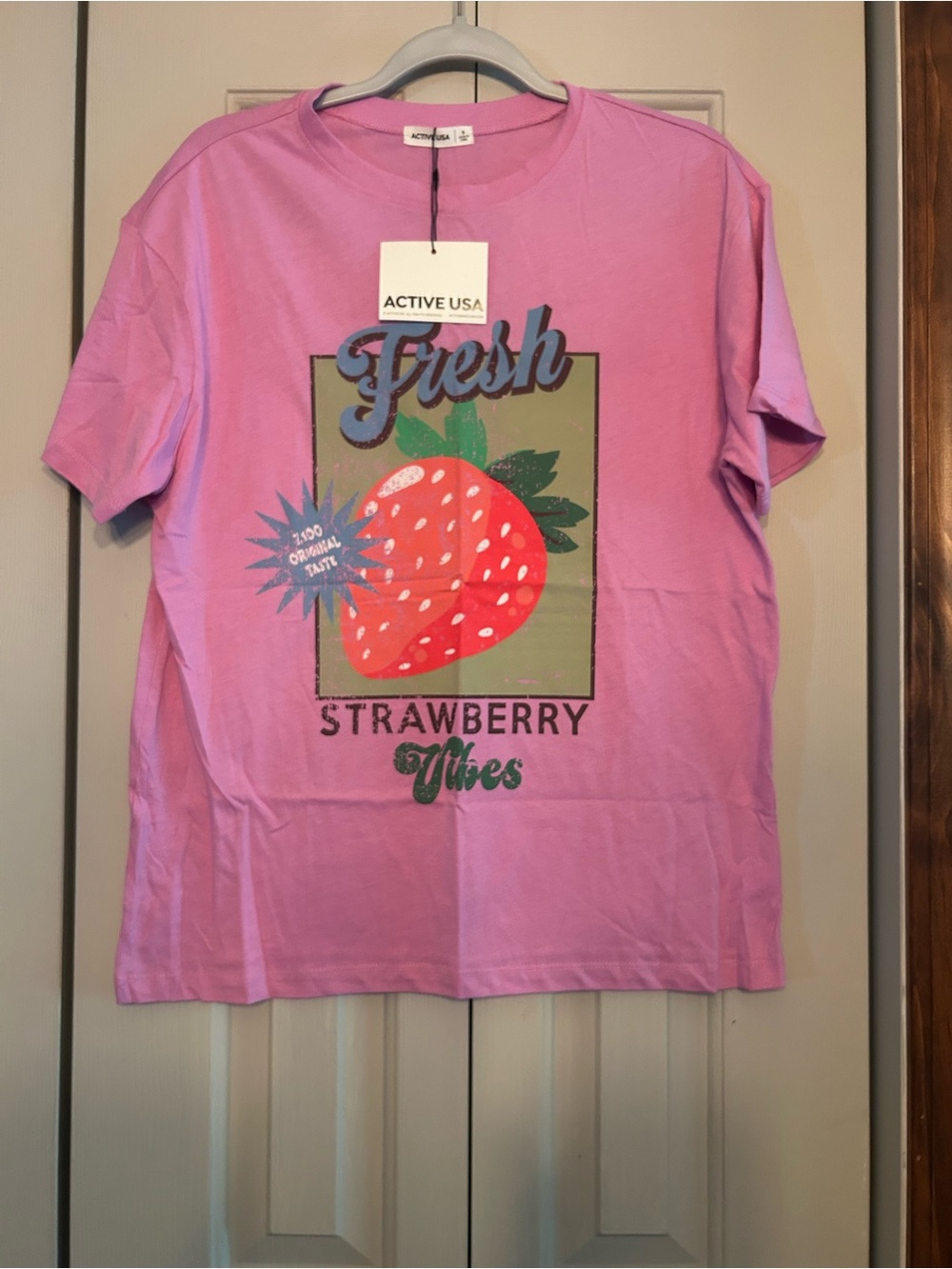 Active USA Kids Pink Strawberry Graphic Tee